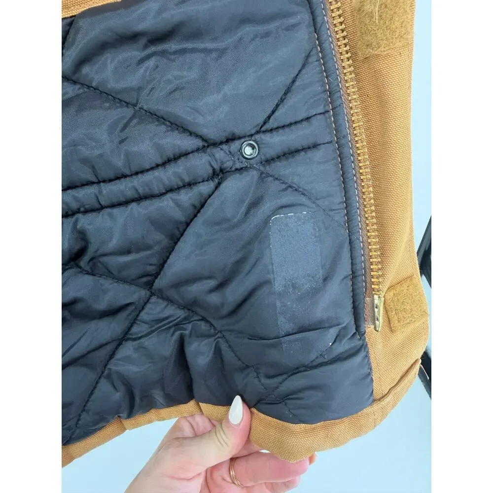 Cotton duck canvas jacket, Carhartt, quilted lined with corduroy collar